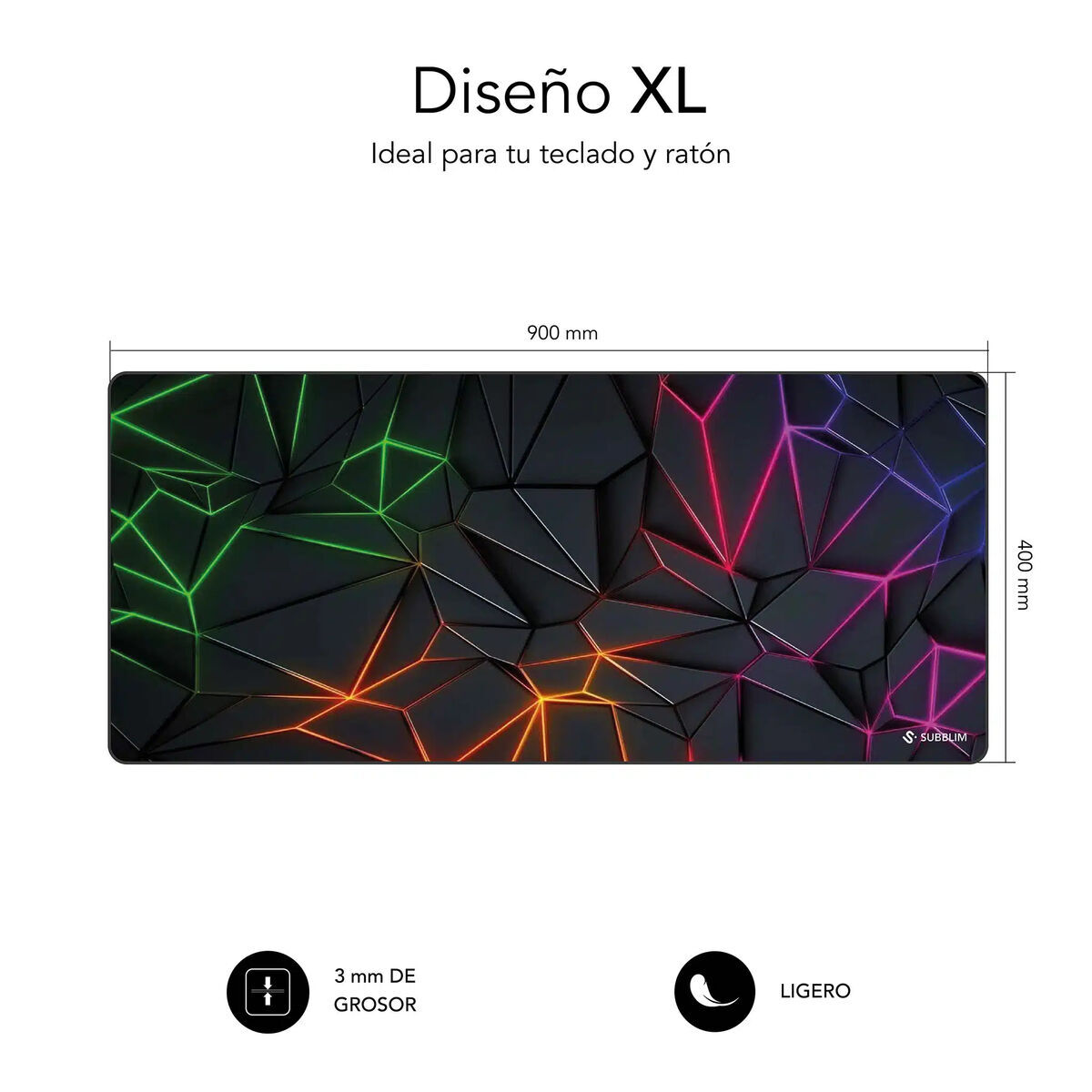 Mouse Mat Subblim Neon Obsidian XL