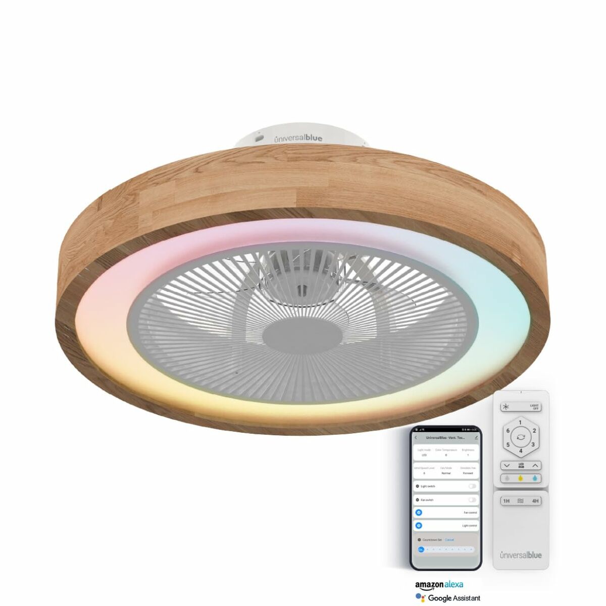 Ceiling Fan Universal Blue 2001-UVT1343 White Wood 70 W