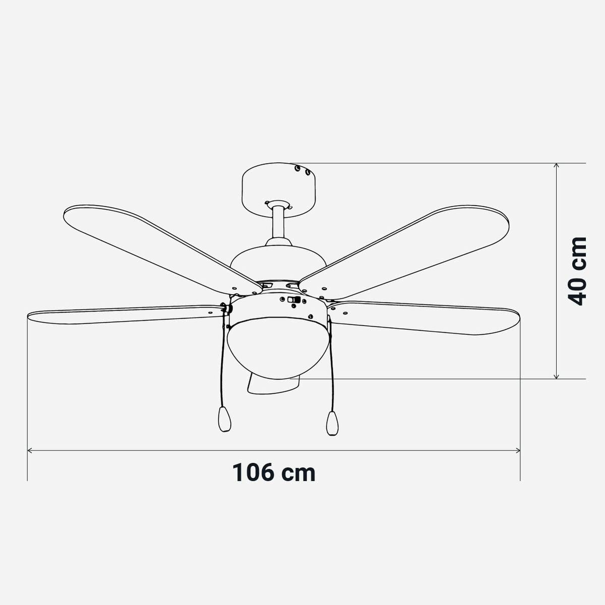 Ceiling Fan Universal Blue 2015-UVT1355-23 White 50 W