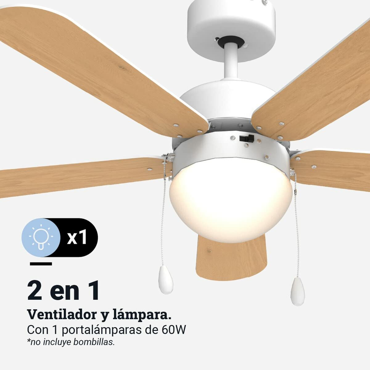 Ceiling Fan Universal Blue 2015-UVT1355-23 White 50 W