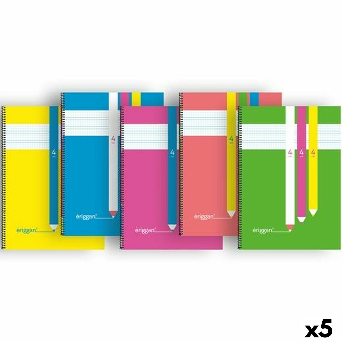 Notebook Eriggan Din A4 80 Sheets (5 Units) Notebook Eriggan Din A4 80 Sheets (5 Units)