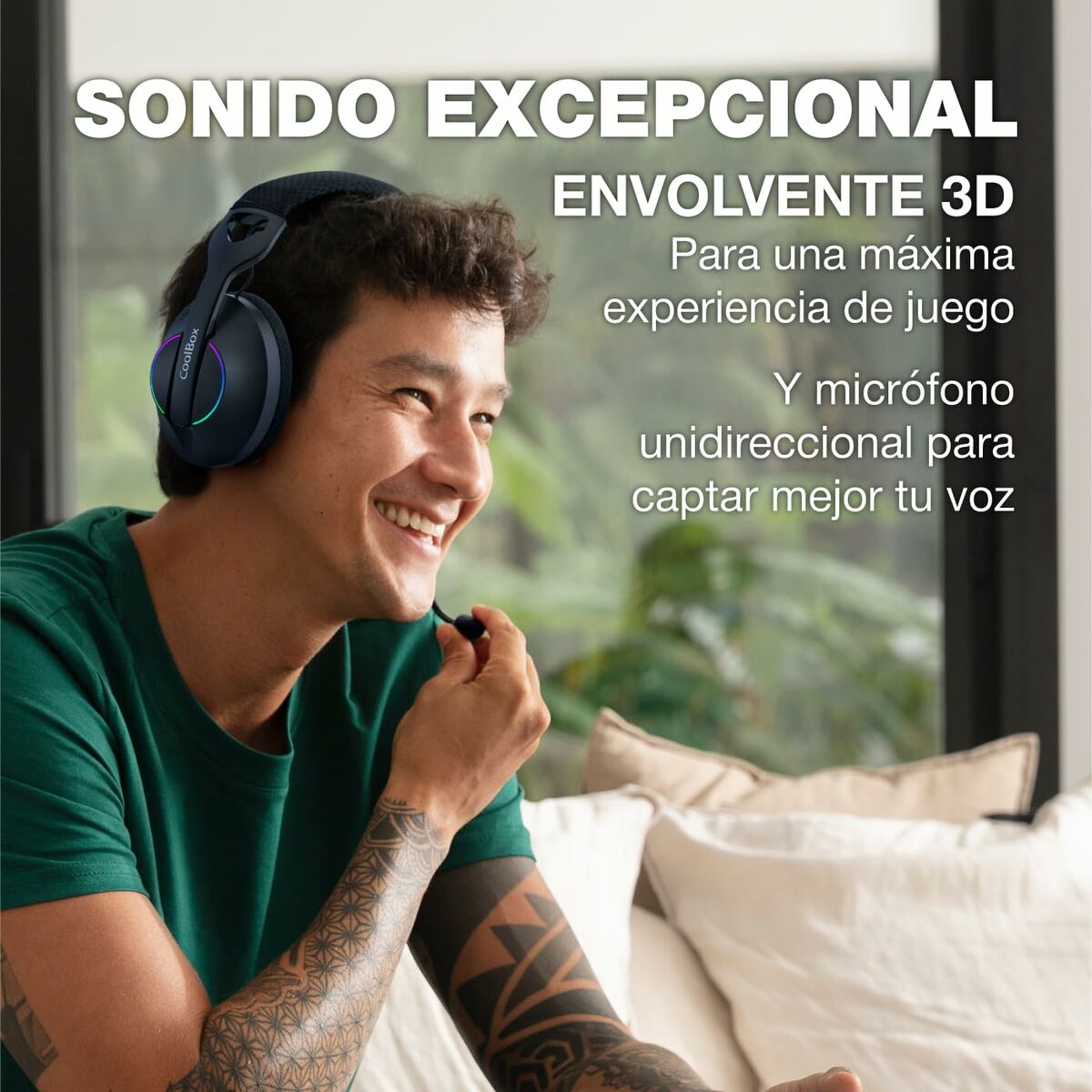 Headphones CoolBox COO-AUM-WB01-W