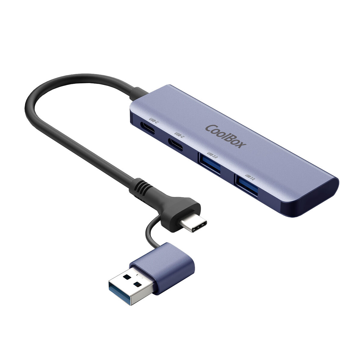 USB Cable CoolBox COO-HUB-C-CCAA Grey
