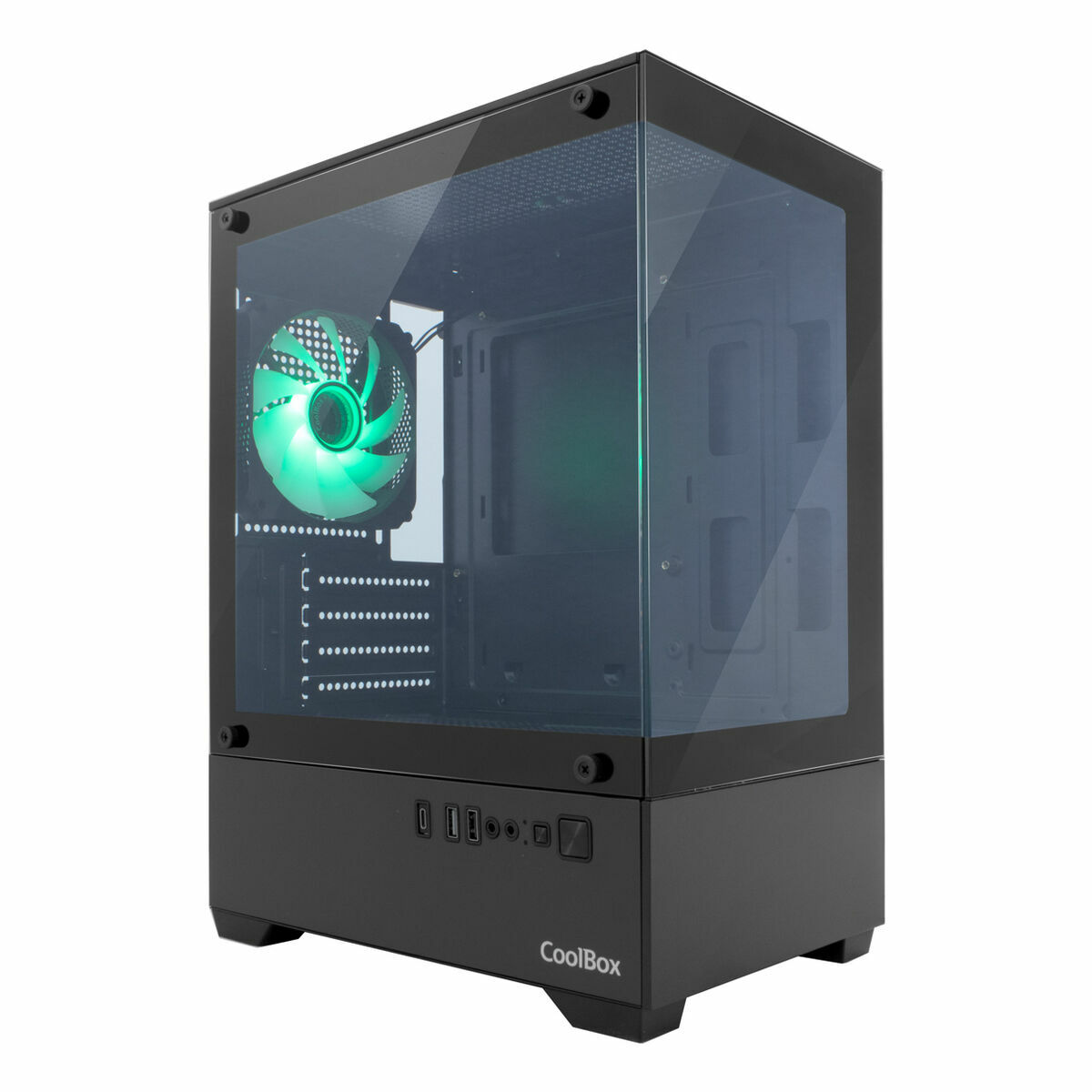 ATX Semi-tower Box CoolBox COO-CHA-GM200B-0 Black Green ATX Semi-tower Box CoolBox COO-CHA-GM200B-0 Black Green