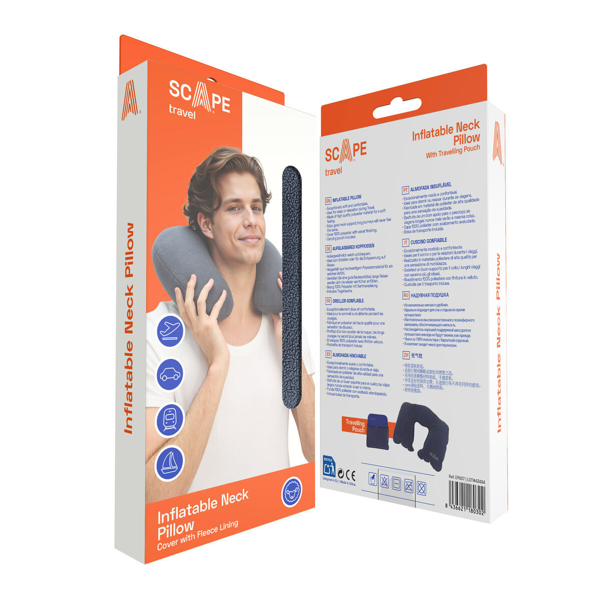 Neck Pillow Scape Travel Grey