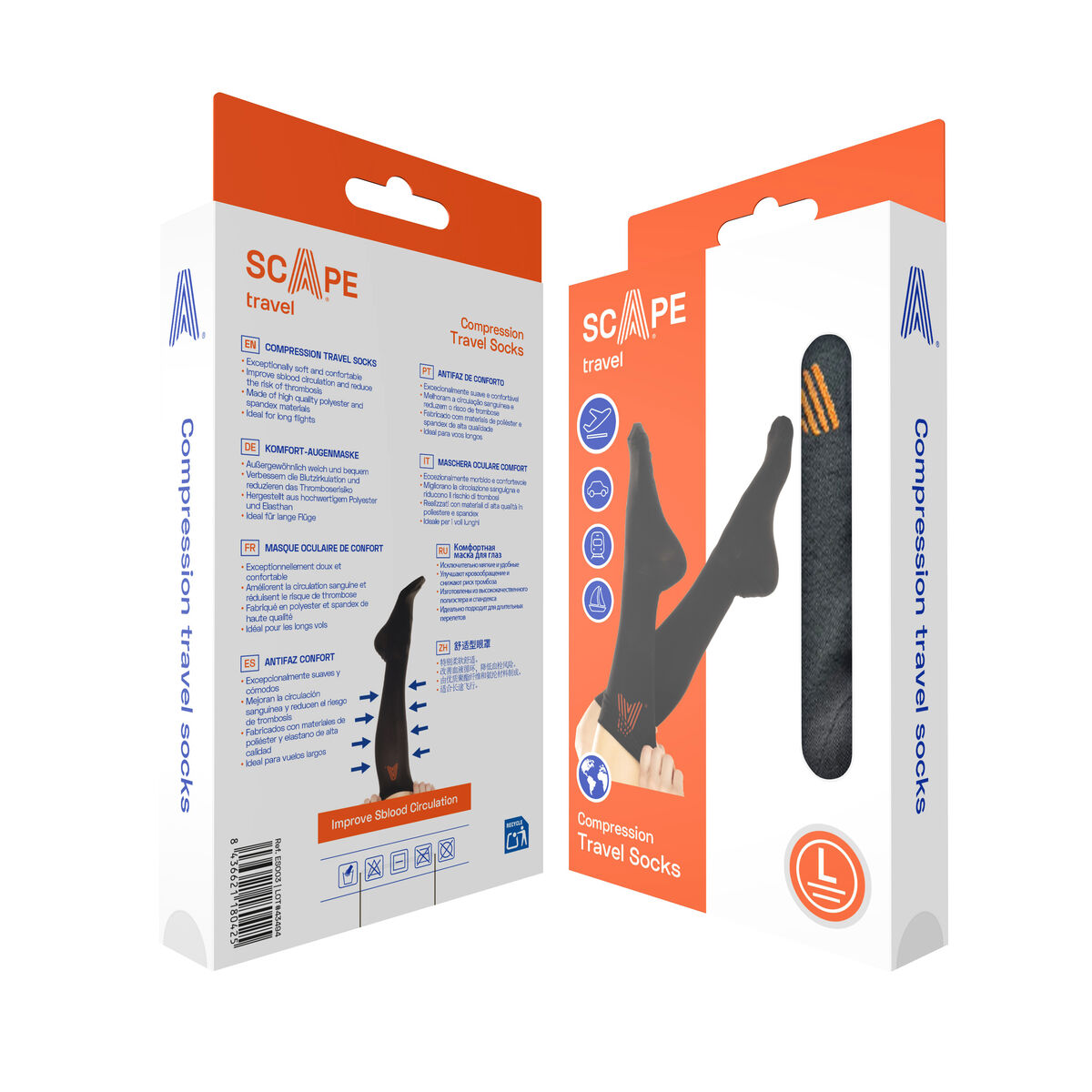 Compression Socks Scape Travel Black