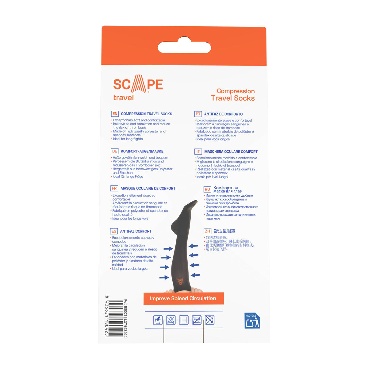 Compression Socks Scape Travel Black