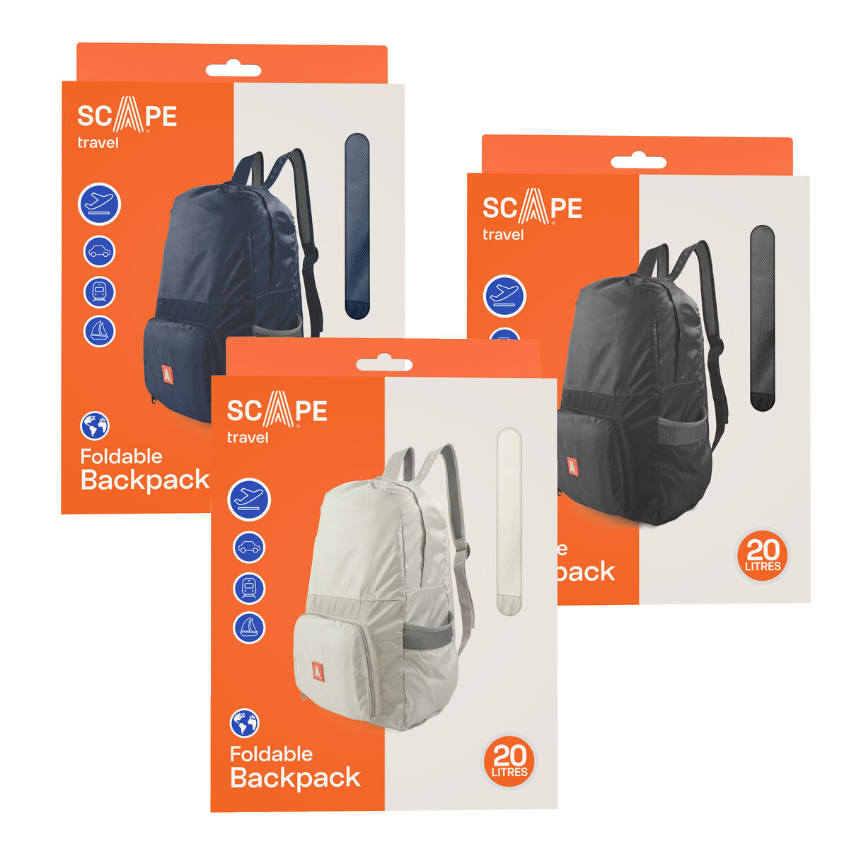 Casual Backpack Scape Travel Blue Black Grey Casual 20 L