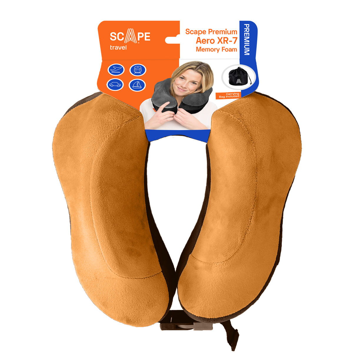 Neck Pillow Scape Travel Orange