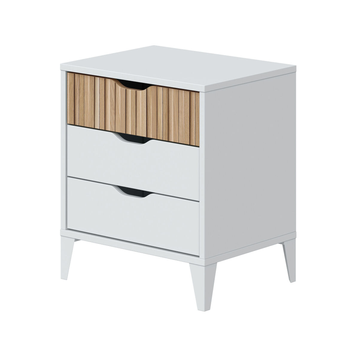 Nightstand Fors White Natural 40 X 33 X 50 cm