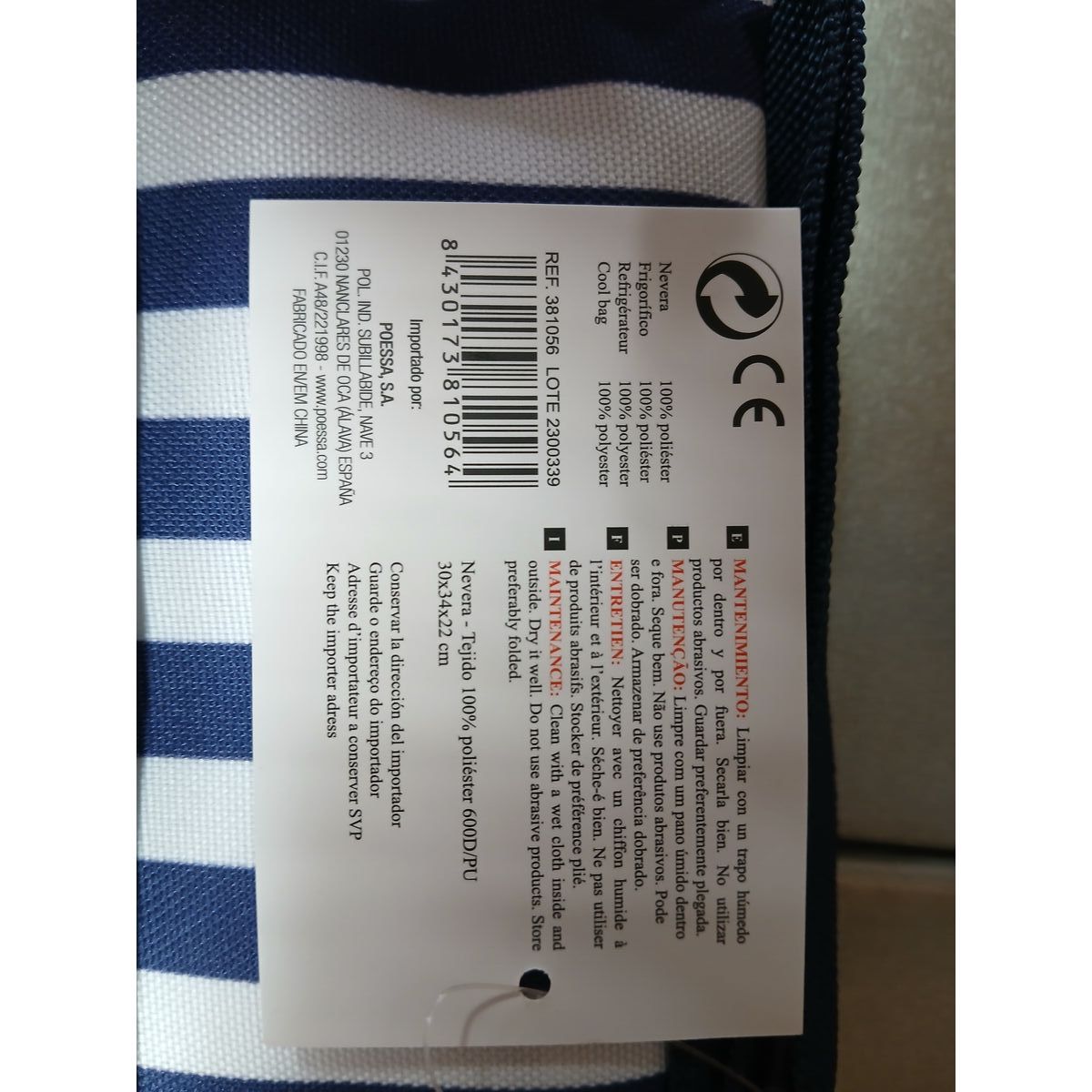 Portable Fridge Bismark 30 x 34 x 22 cm Polyester 30 L