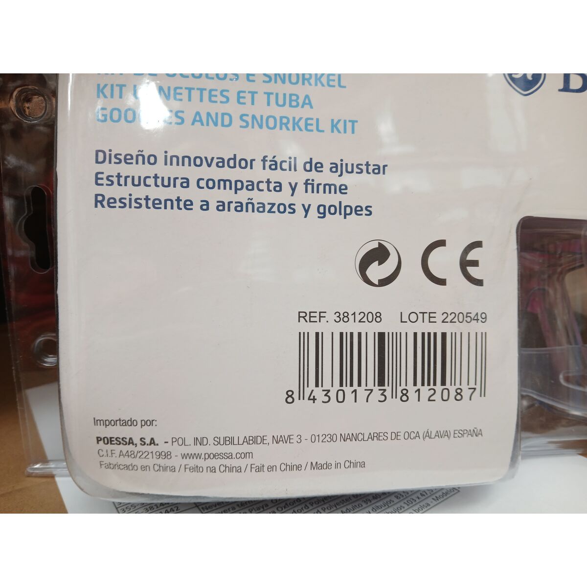 Snorkel Goggles and Tube Bismark Adults PVC