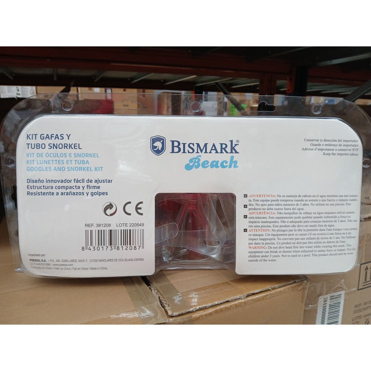 Snorkel Goggles and Tube Bismark Adults PVC