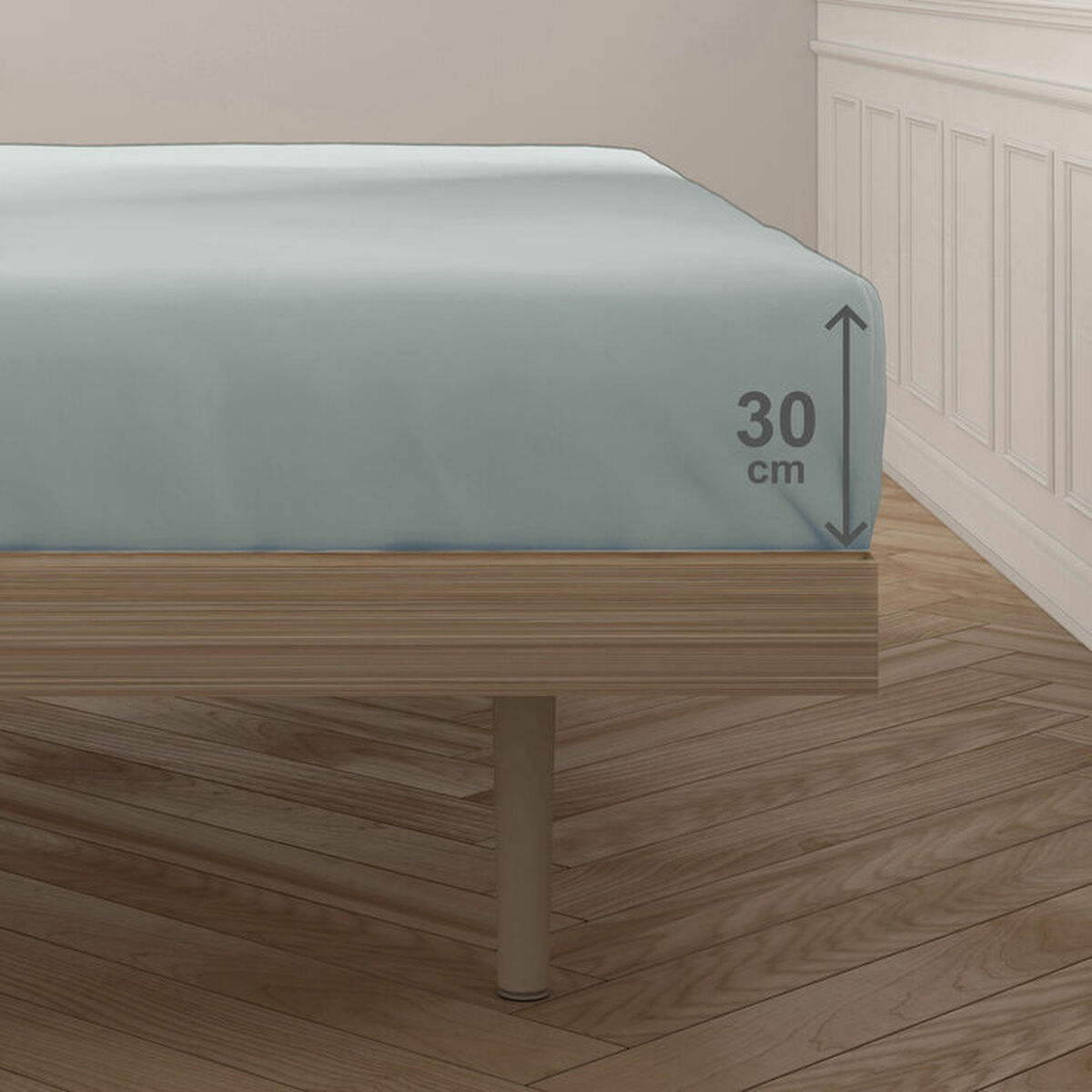 Fitted bottom sheet Happy Home Light grey Single