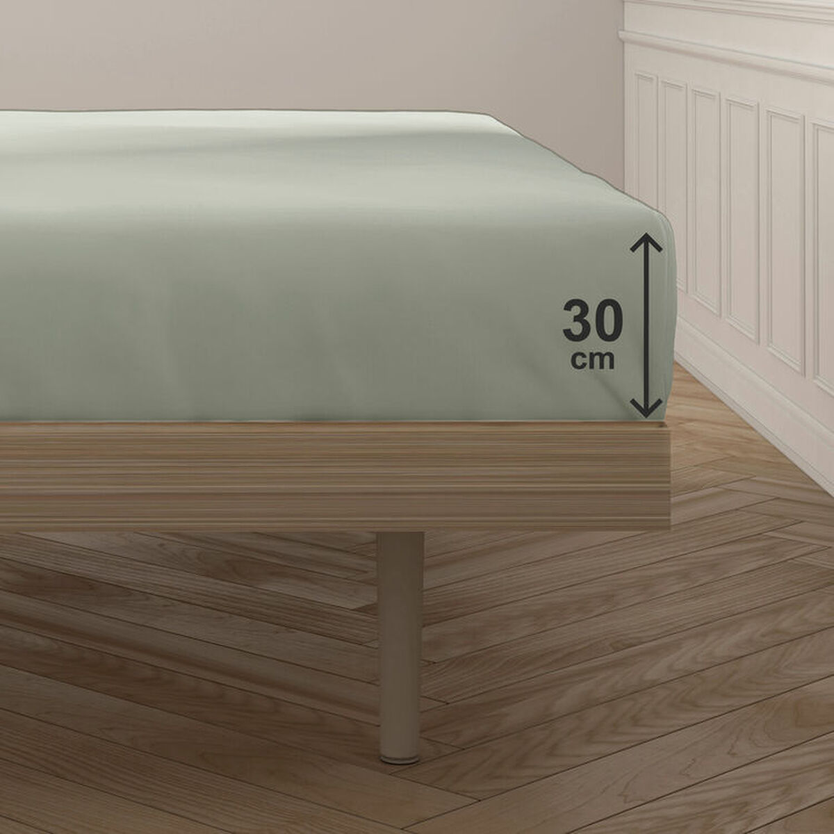 Fitted bottom sheet Happy Home Mix Colors Mint Small double