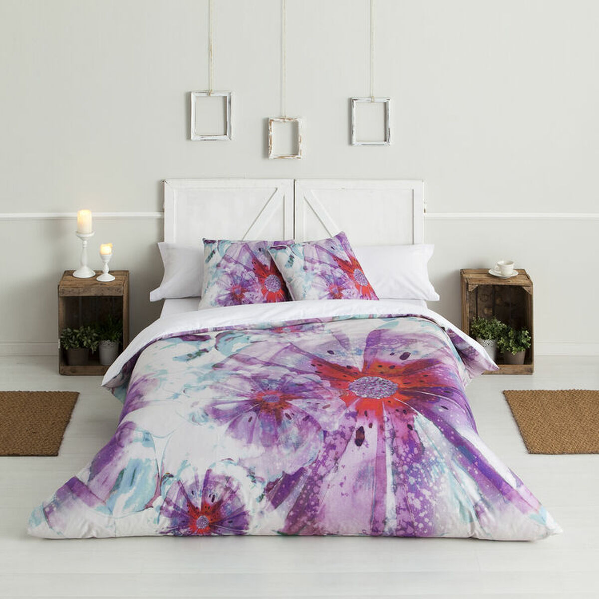 Duvet cover set Hosteline BATIK Light mauve Double 3 Pieces Duvet cover set Hosteline BATIK Light mauve Double 3 Pieces