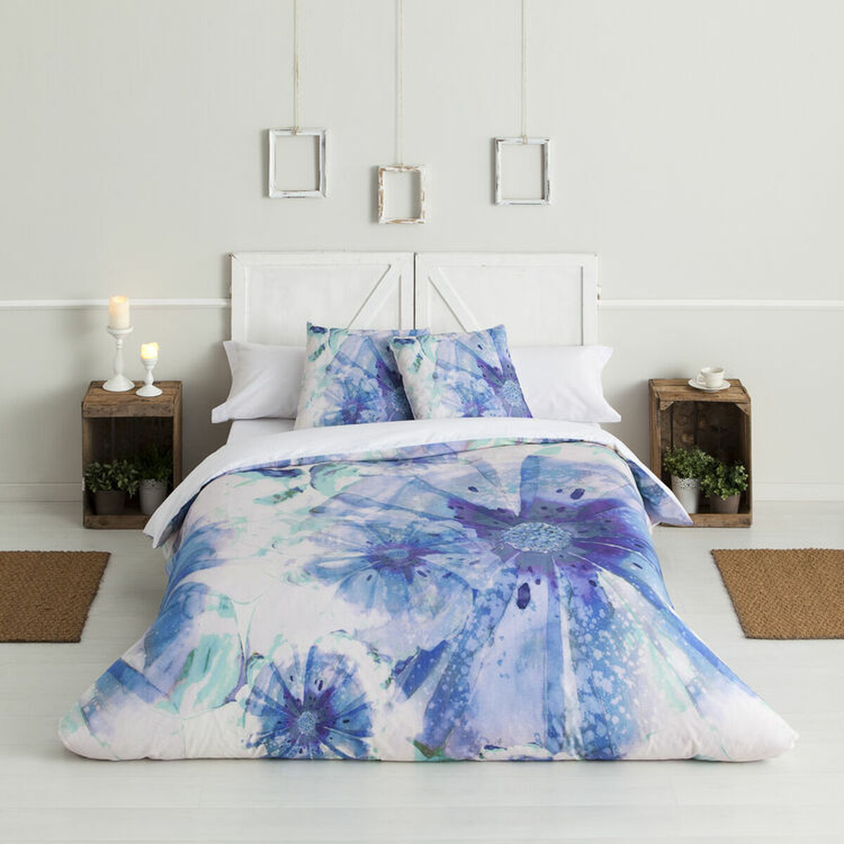Duvet cover set Hosteline BATIK Blue Double 3 Pieces Duvet cover set Hosteline BATIK Blue Double 3 Pieces