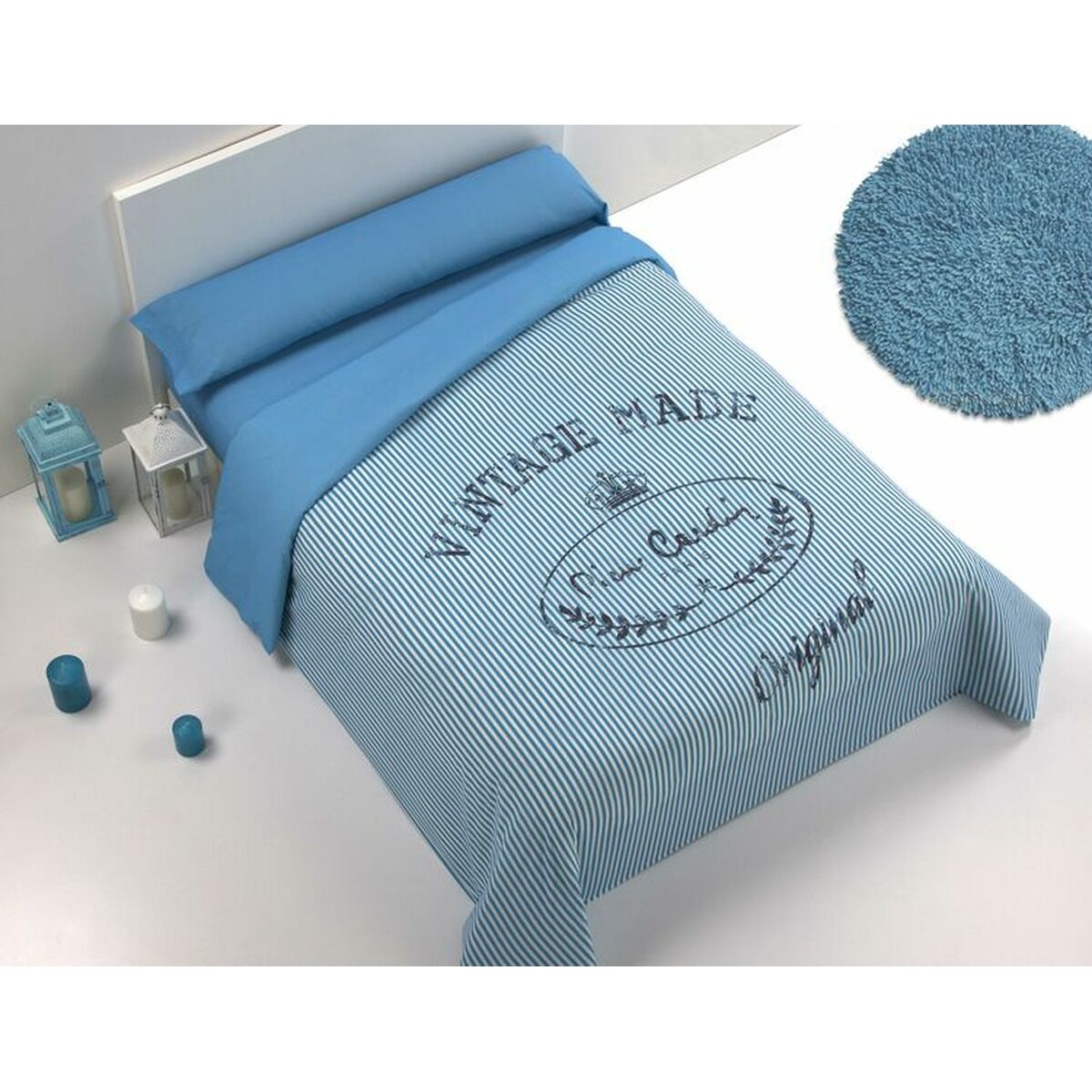 Duvet cover set Hosteline MADE Blue Super king 4 Pieces Duvet cover set Hosteline MADE Blue Super king 4 Pieces