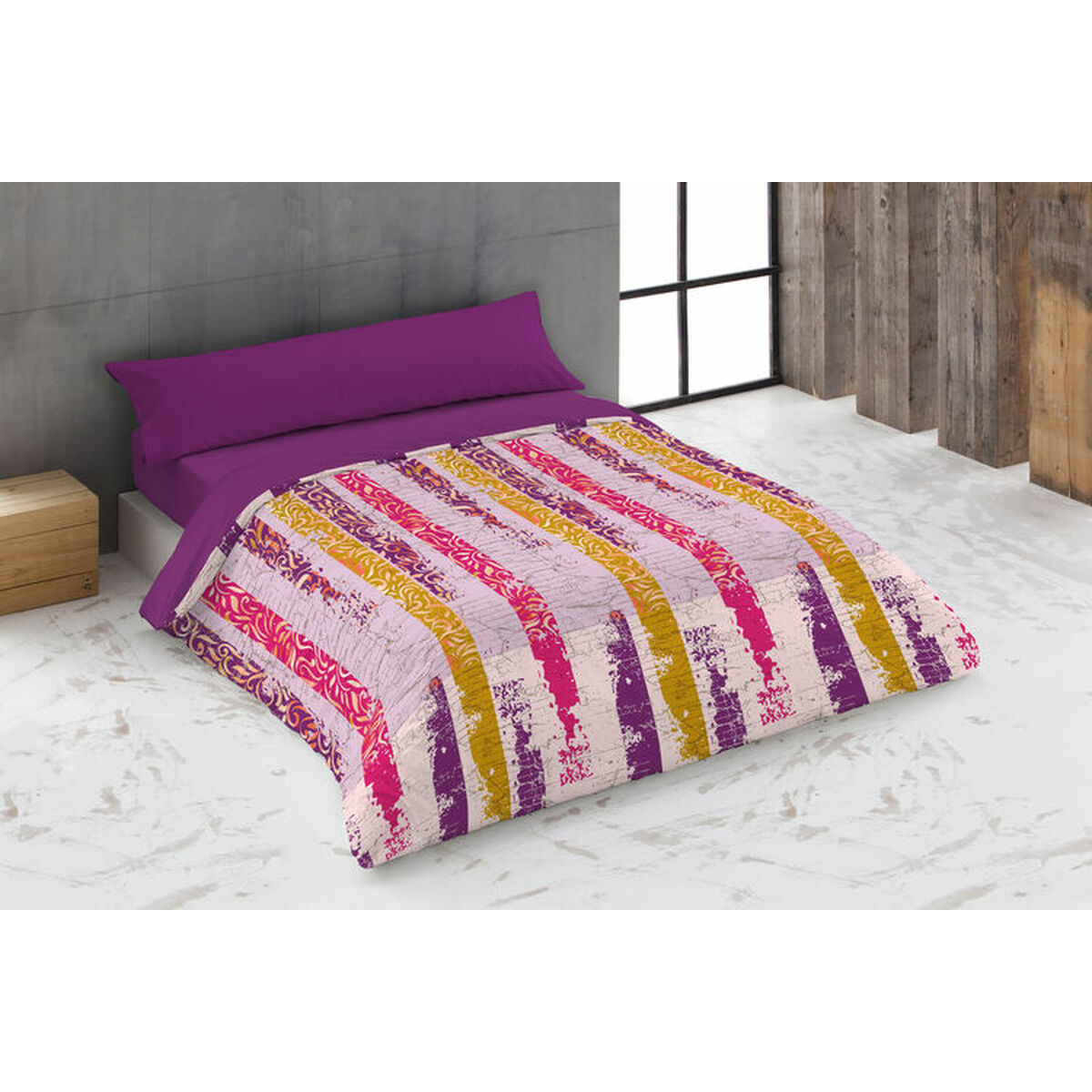 Duvet cover set Hosteline URBAN Light mauve Super king 260 x 240 cm 4 Pieces Duvet cover set Hosteline URBAN Light mauve Super king 260 x 240 cm 4 Pieces