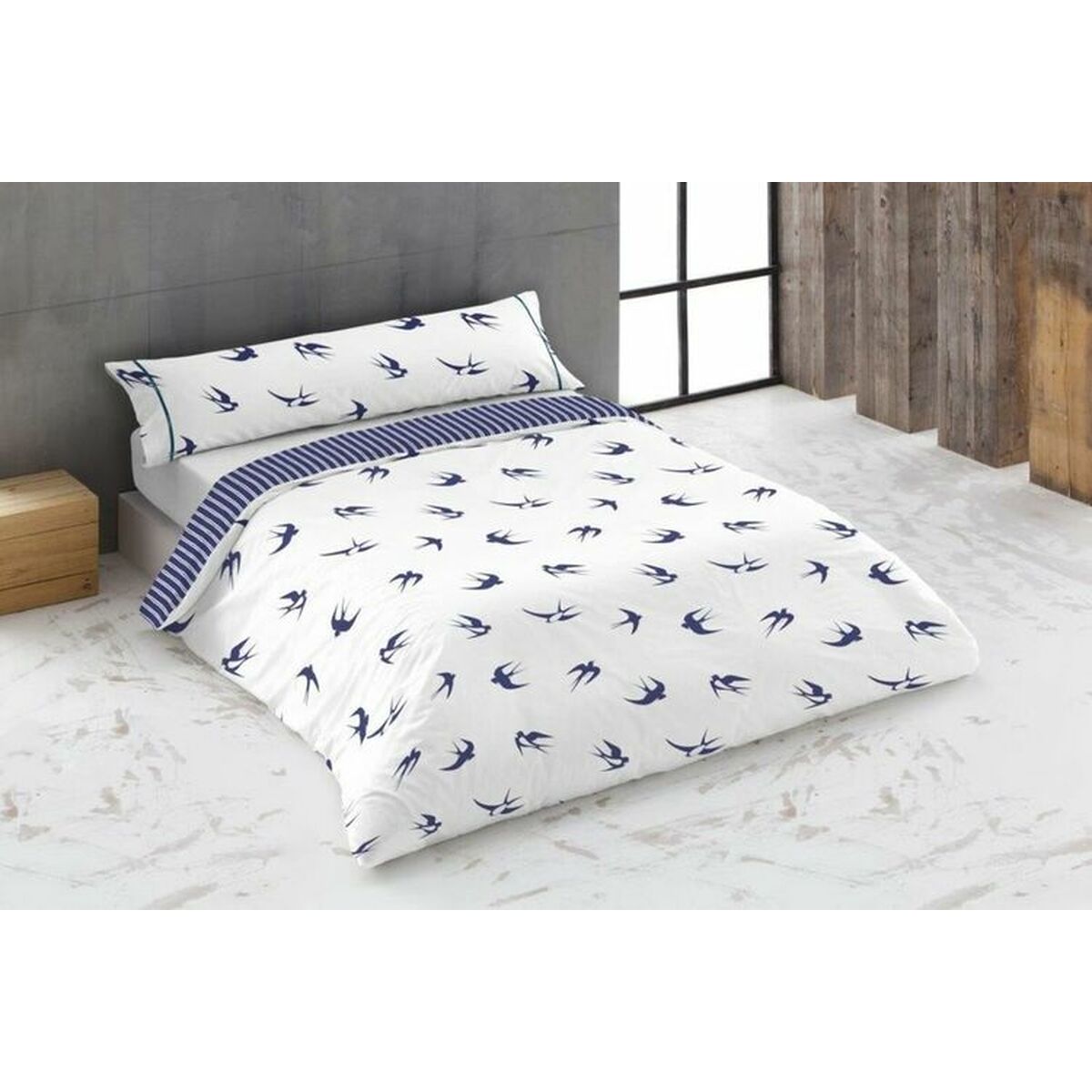 Duvet cover set Hosteline GOLONDRINAS Blue Super king 3 Pieces Duvet cover set Hosteline GOLONDRINAS Blue Super king 3 Pieces