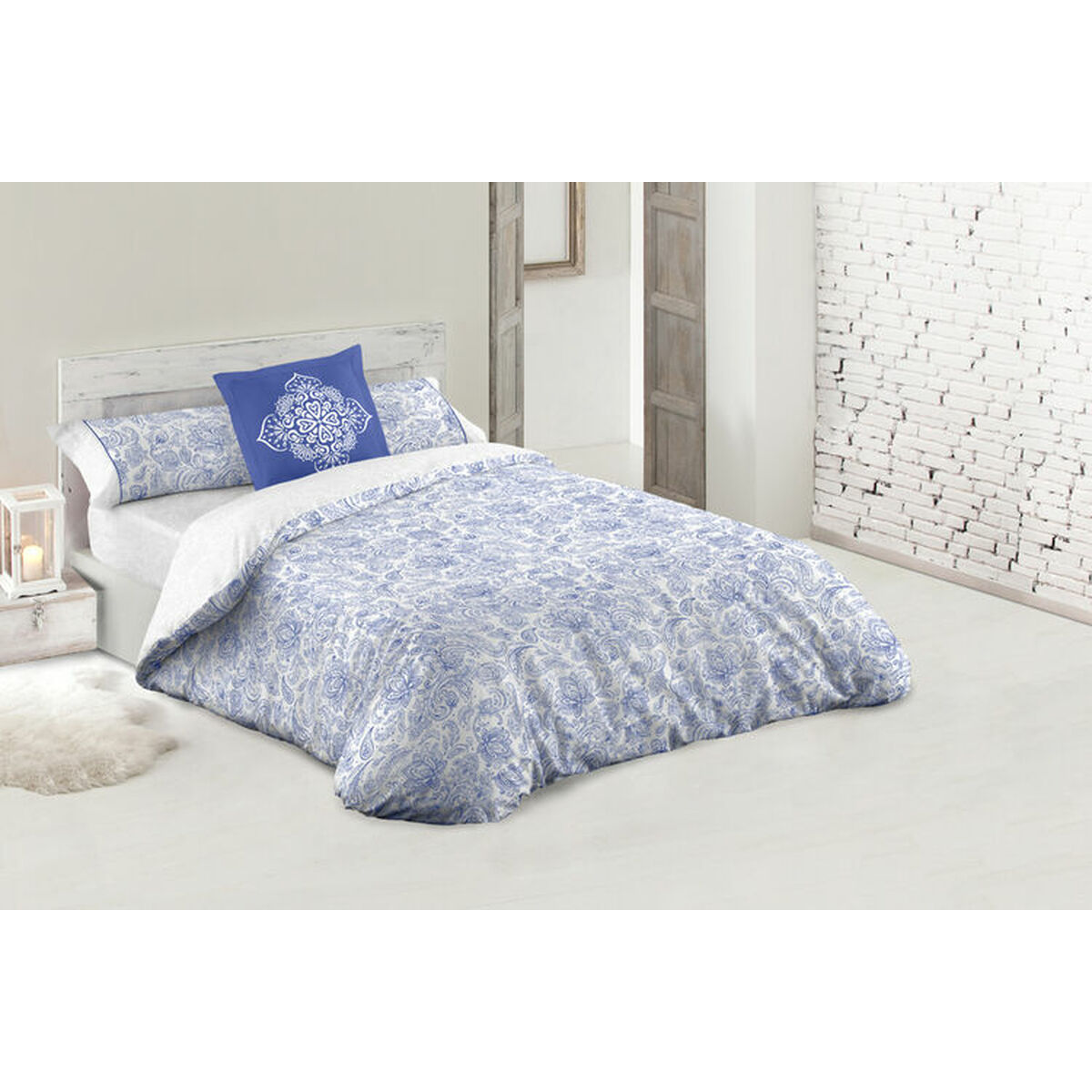 Duvet cover set Hosteline AZAHAR Blue Double 2 Pieces Duvet cover set Hosteline AZAHAR Blue Double 2 Pieces
