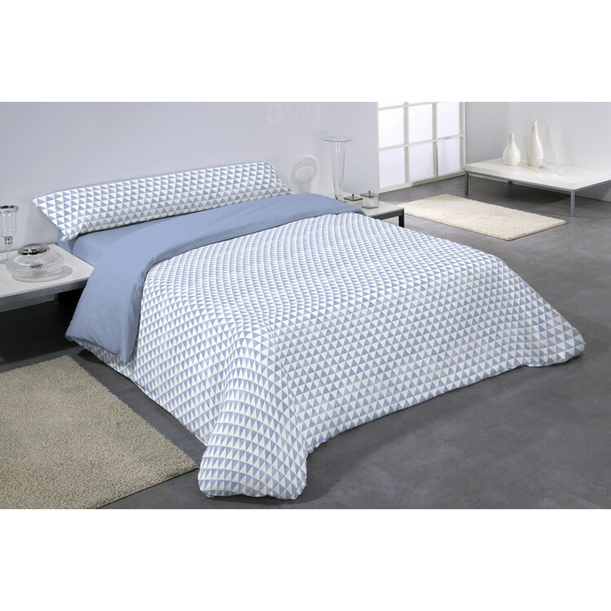 Duvet cover set Hosteline DAREL Blue King size 3 Pieces Duvet cover set Hosteline DAREL Blue King size 3 Pieces