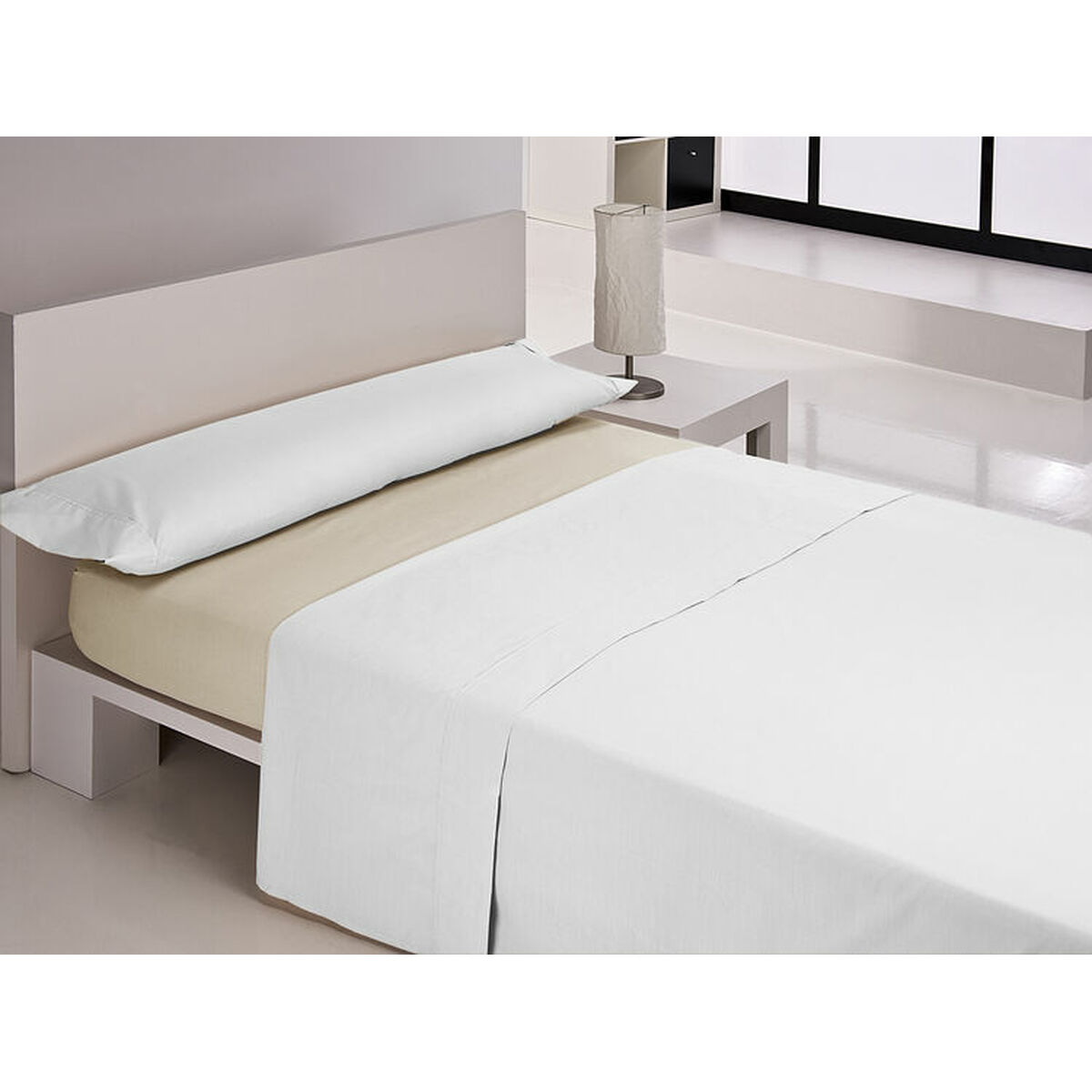 Fitted bottom sheet Happy Home MIX COLORS Beige Single 80 x 200 + 30 cm