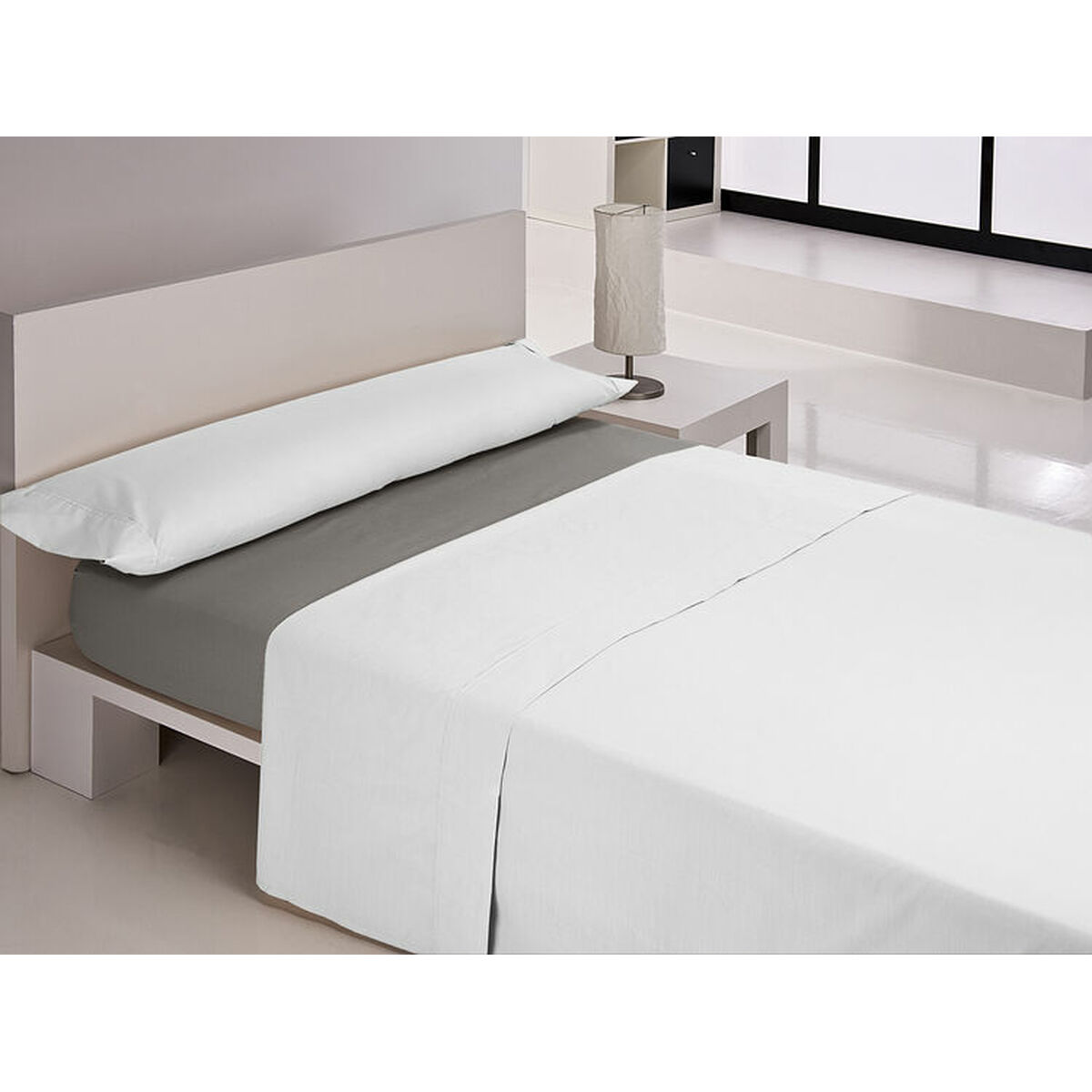 Fitted bottom sheet Happy Home MIX COLORS Anthracite Double 135 x 200 + 30 cm