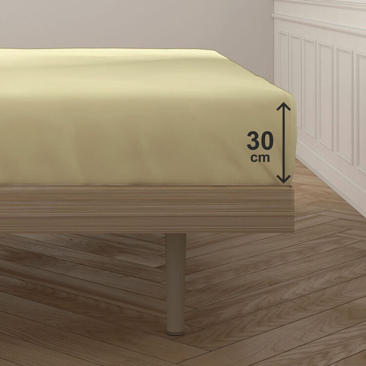 Fitted bottom sheet Happy Home Mix Colors Yellow Single