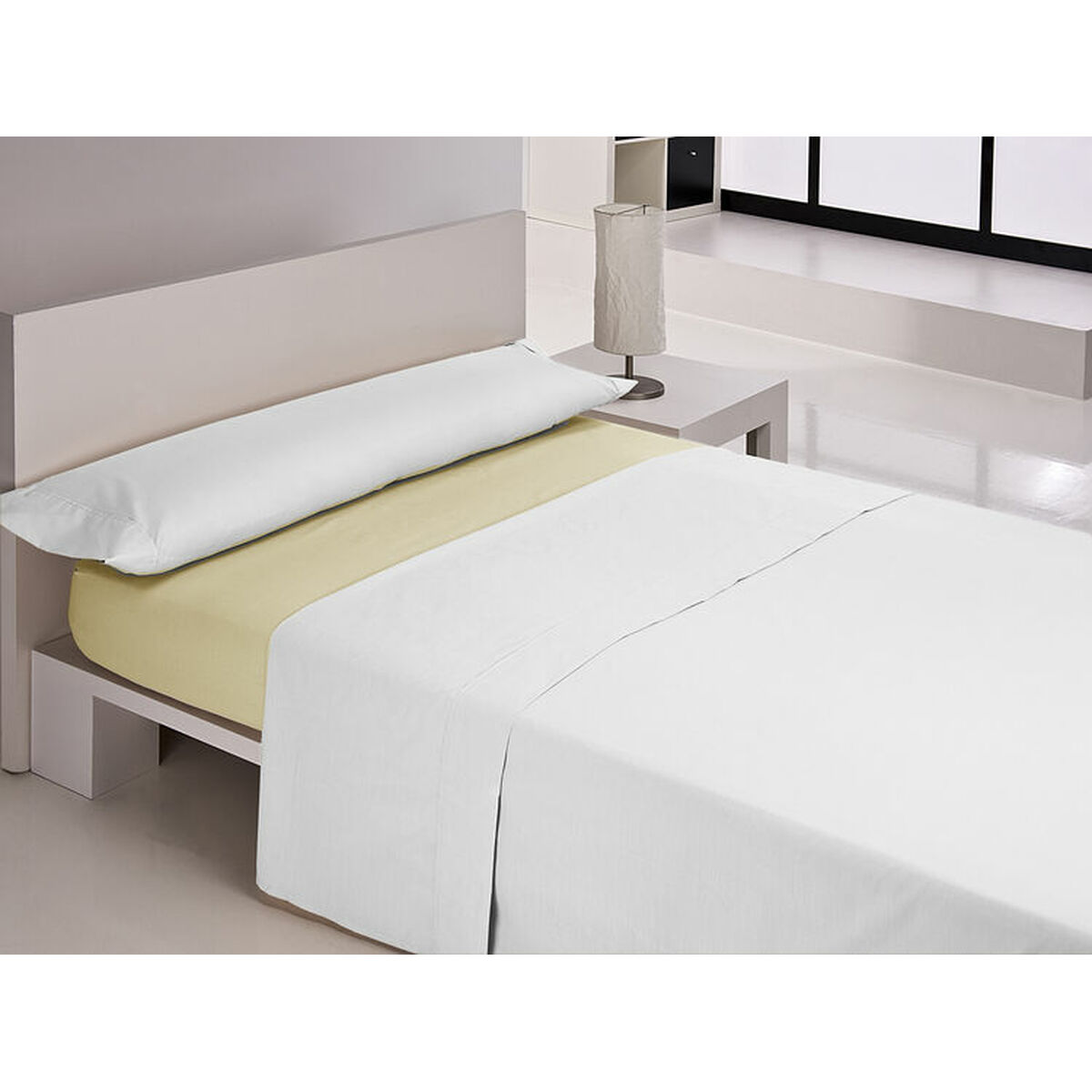 Fitted bottom sheet Happy Home MIX COLORS Yellow King size 150 x 200 + 30 cm
