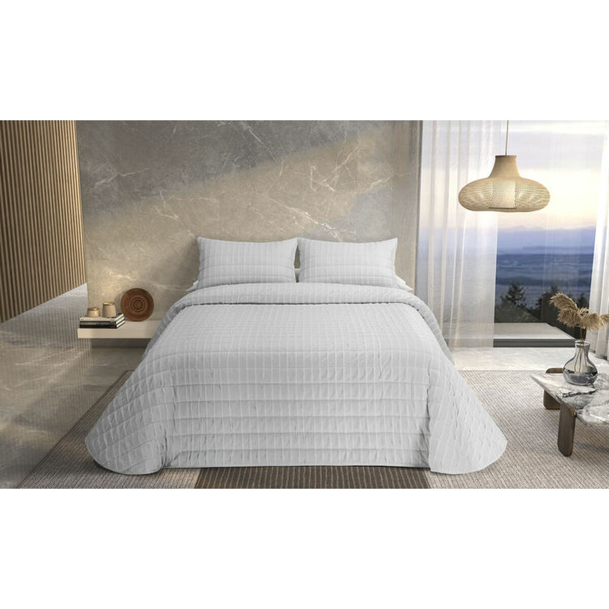 Bedspread (quilt) Pierre Cardin ONDAS White Double (3 Pieces) Bedspread (quilt) Pierre Cardin ONDAS White Double (3 Pieces)