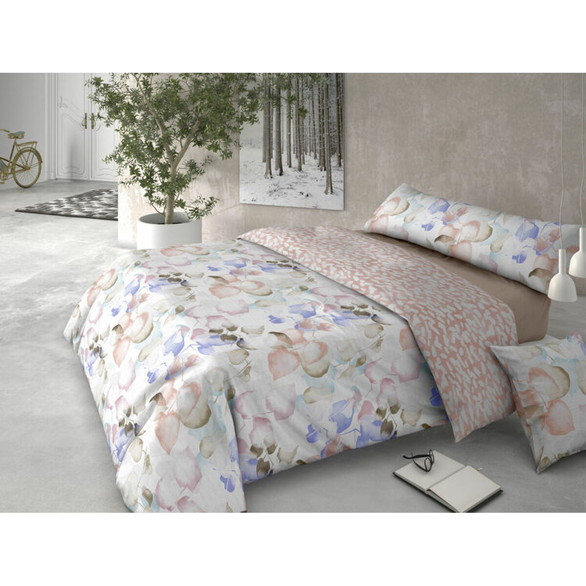 Duvet cover set Pierre Cardin HOJARASCA Pink Single 3 Pieces Duvet cover set Pierre Cardin HOJARASCA Pink Single 3 Pieces