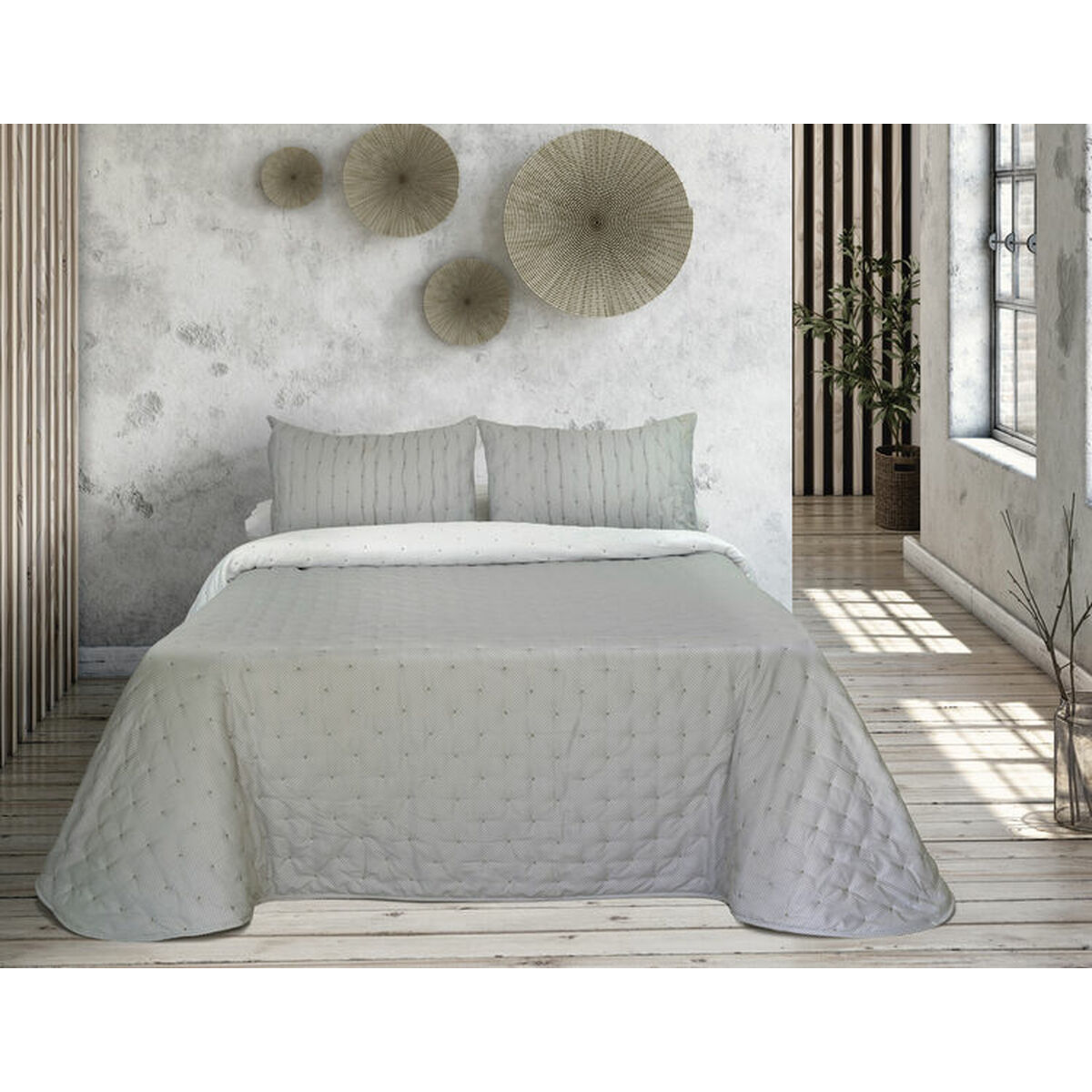 Bedspread (quilt) Tejidos Reina Triana Grey 250 x 270 cm Bedspread (quilt) Tejidos Reina Triana Grey 250 x 270 cm