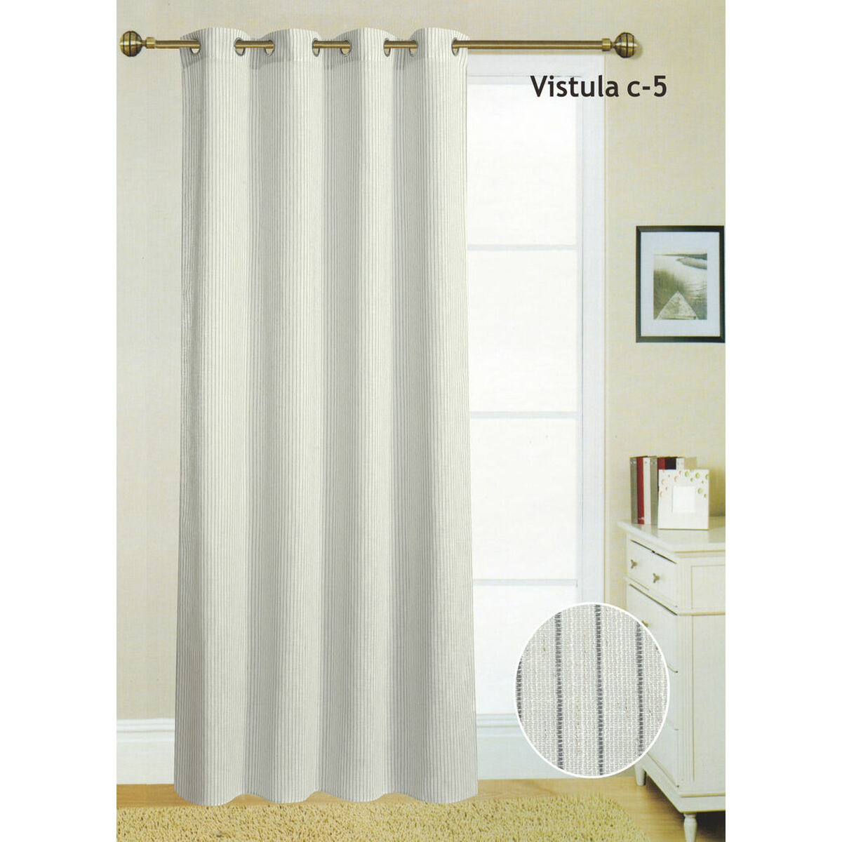 Curtain Hosteline VISTULA Grey 140 x 260 cm Curtain Hosteline VISTULA Grey 140 x 260 cm