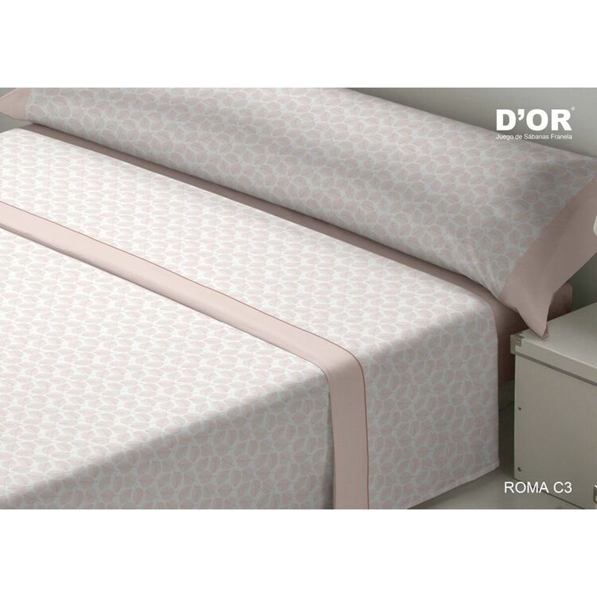 Bedding set D’Or ROMA Pink Single Franela