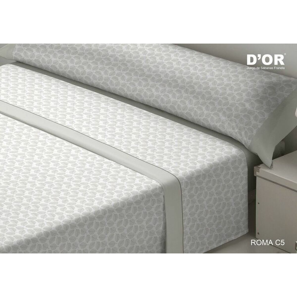 Bedding set D’Or ROMA Grey Small double Franela