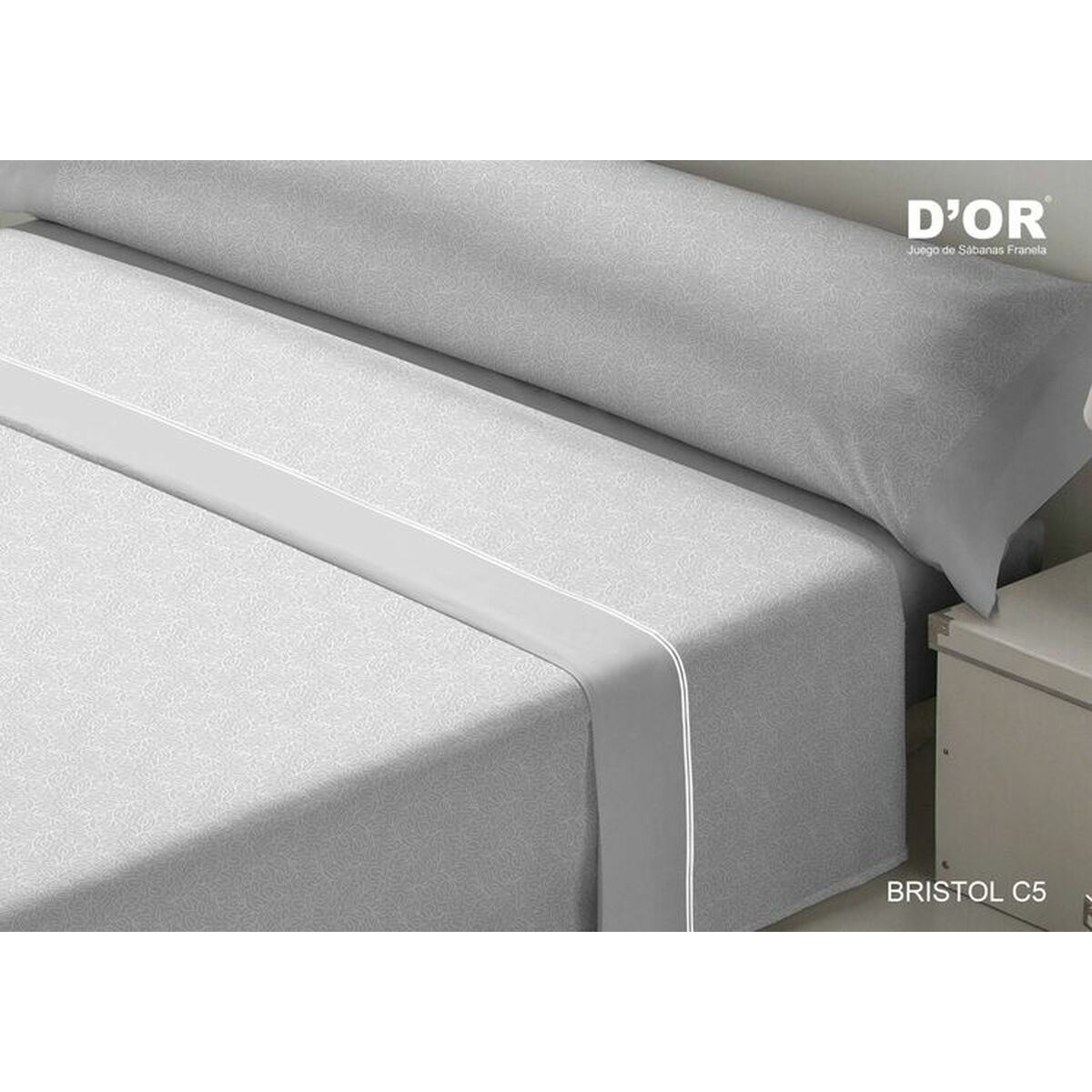 Bedding set D’Or BRISTOL Grey Small double Franela Bedding set D’Or BRISTOL Grey Small double Franela