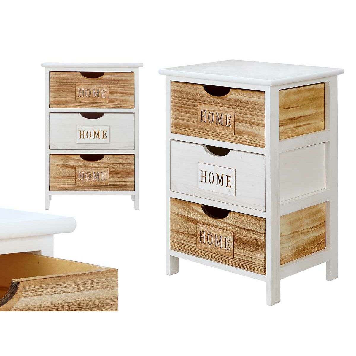 Chest of drawers Gift Decor HW6650-3D Home White Brown 40 x 58,5 x 29 cm