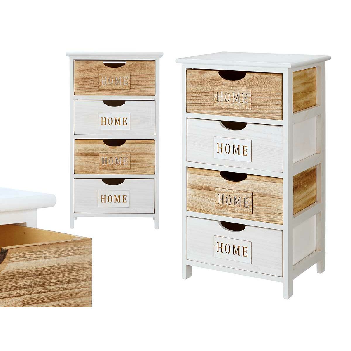 Chest of drawers Gift Decor HW6650-4D Home White Brown 40 x 73,5 x 29 cm