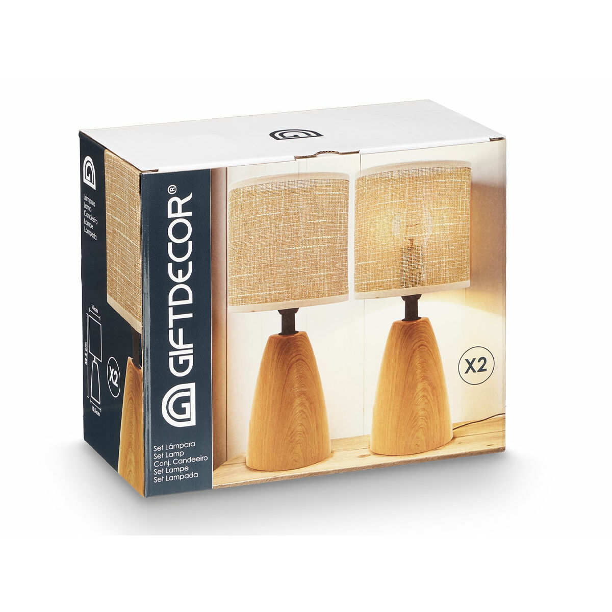 Desk lamp Brown 60 W 2 Units