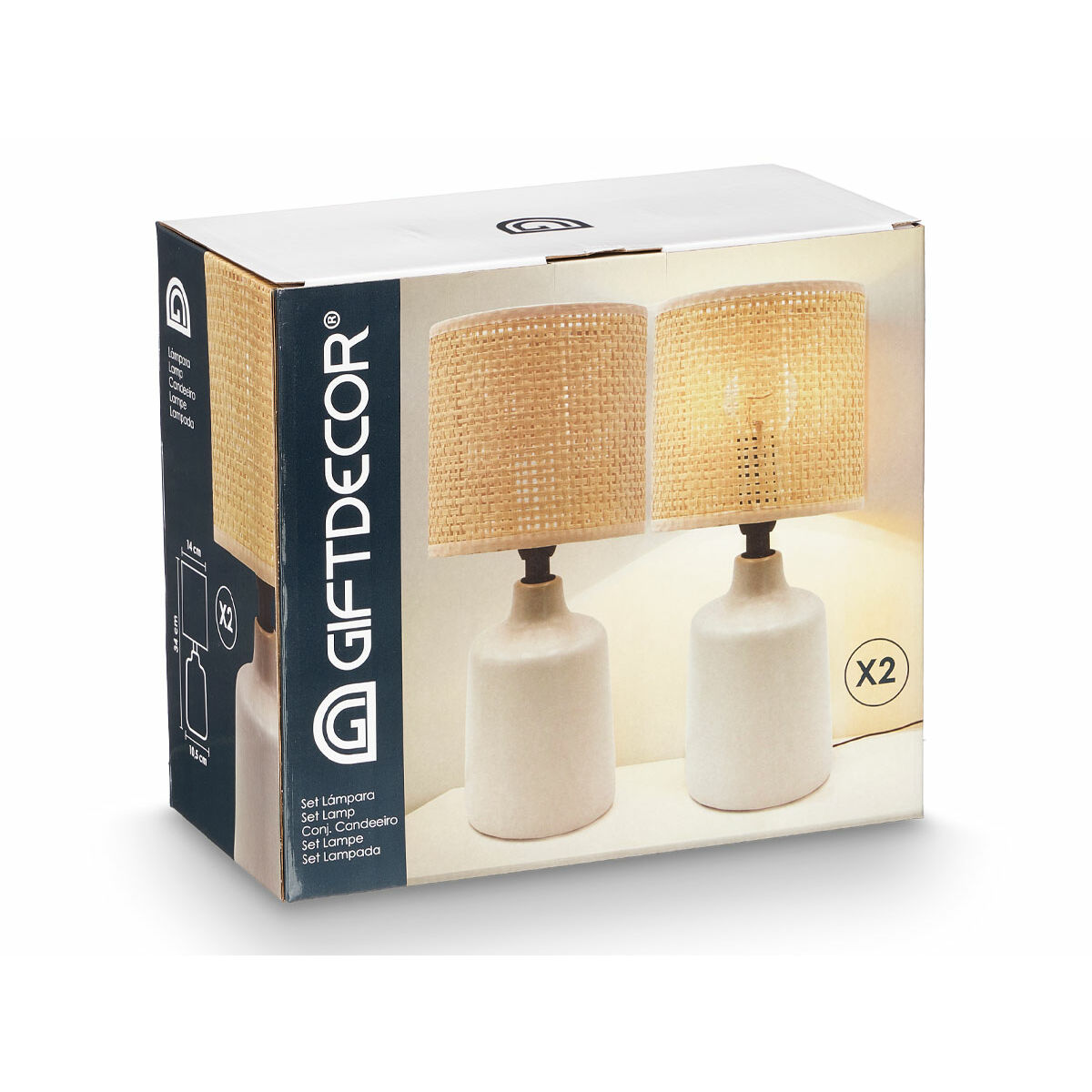 Desk lamp White 60 W 2 Units