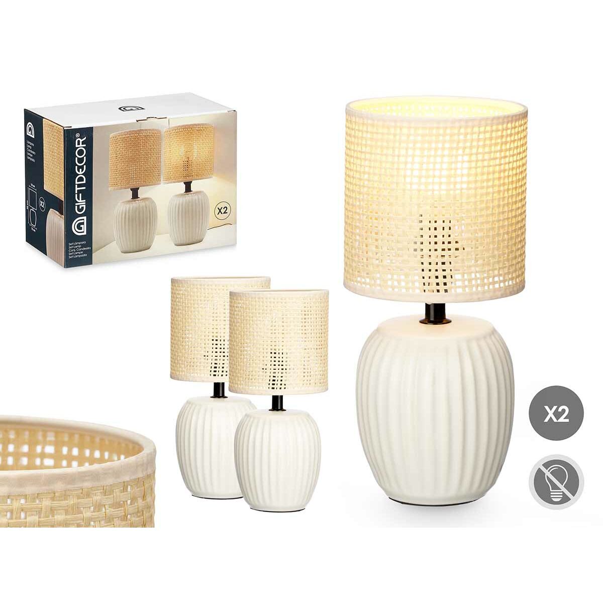 Desk lamp White 60 W 2 Units
