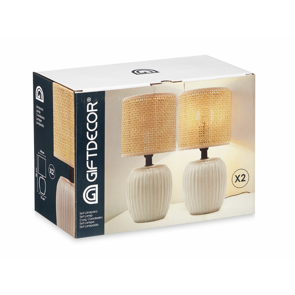 Desk lamp White 60 W 2 Units