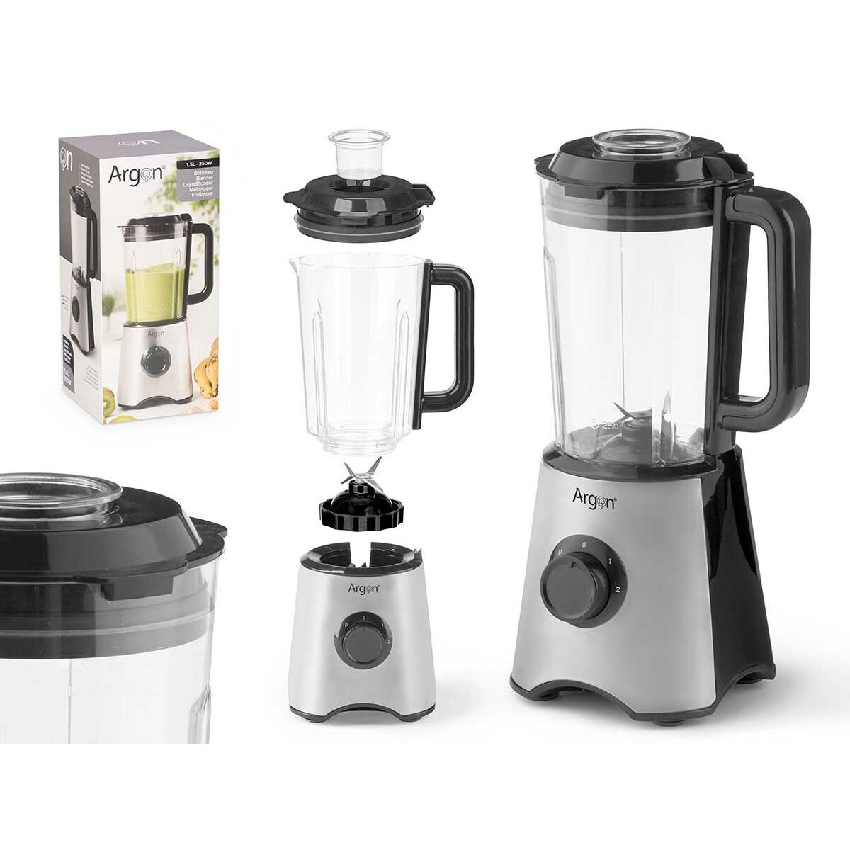 Cup Blender Argon Black Steel 350 W 1,5 L Cup Blender Argon Black Steel 350 W 1,5 L