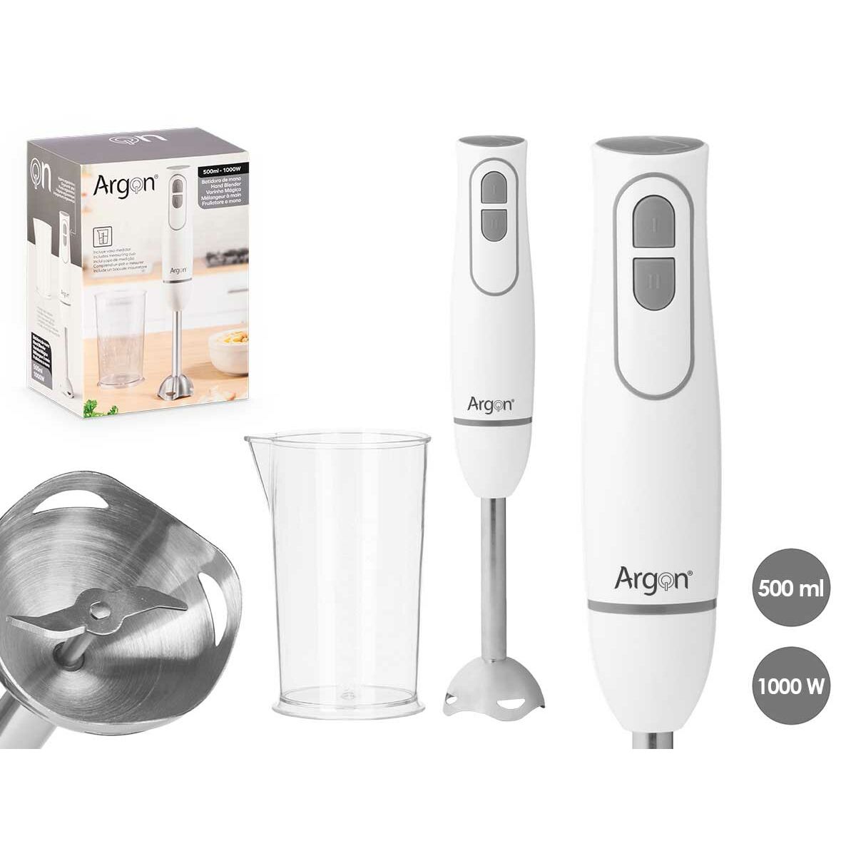 Hand-held Blender Argon White Grey 1000 W Hand-held Blender Argon White Grey 1000 W