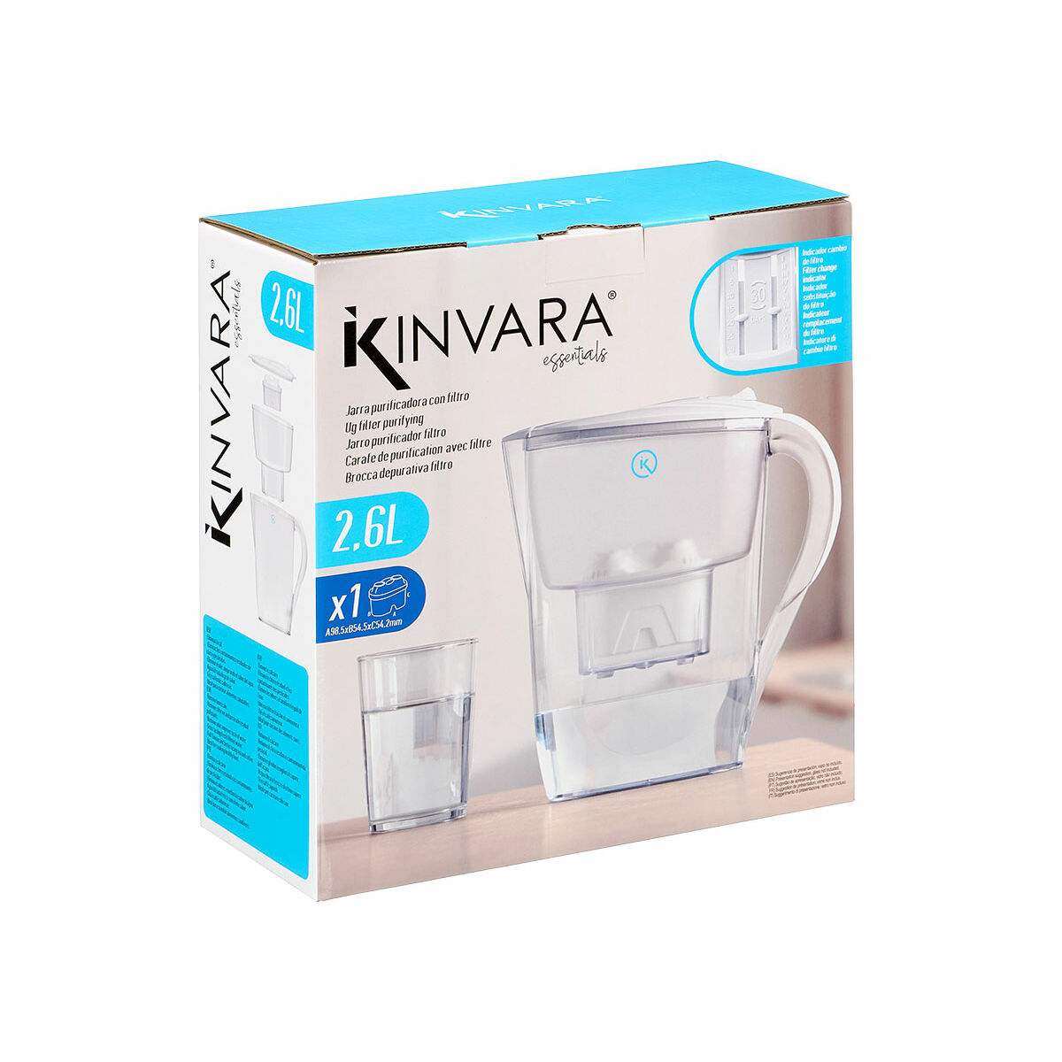 Filter jug Kinvara White Transparent ABS 2,6 L