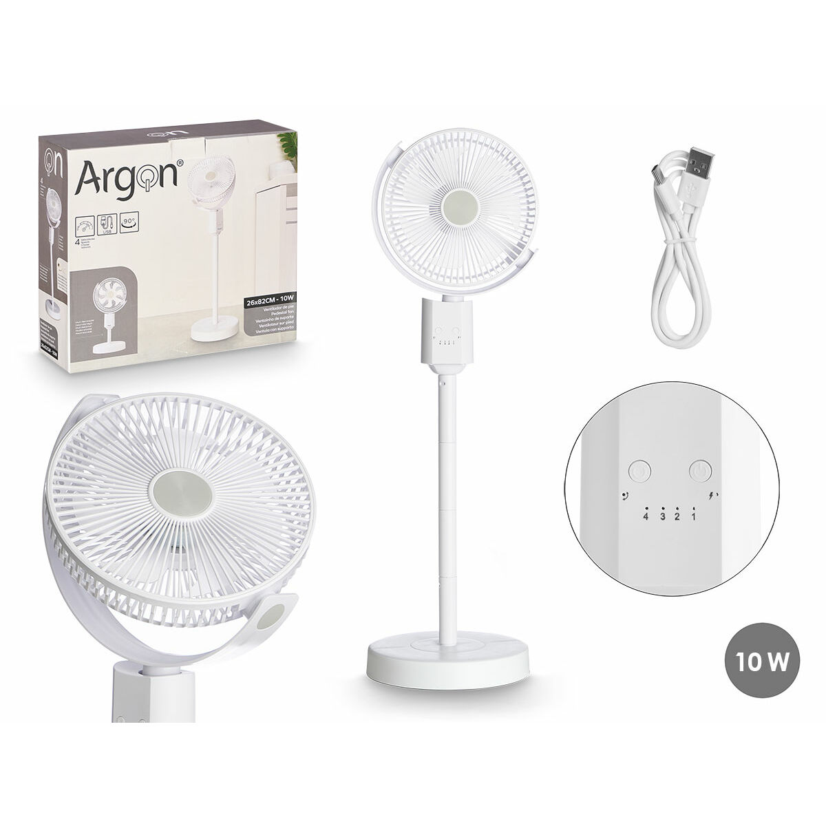Freestanding Fan Argon 5080-1 5080-1 White 10 W