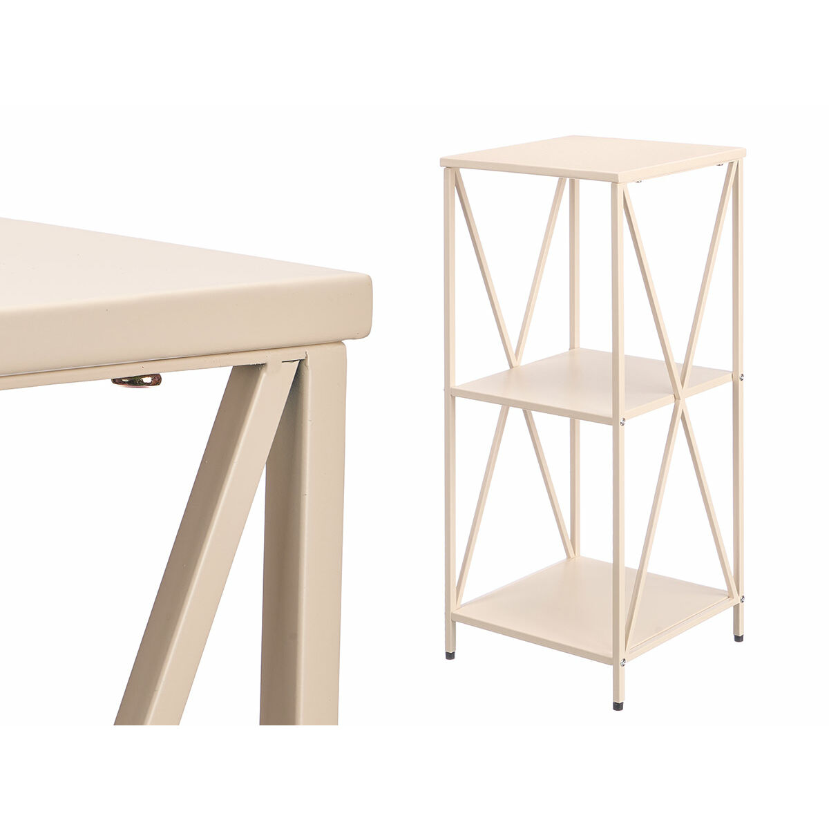 Shelves Gift Decor Beige Metal 33 x 33 x 75 cm