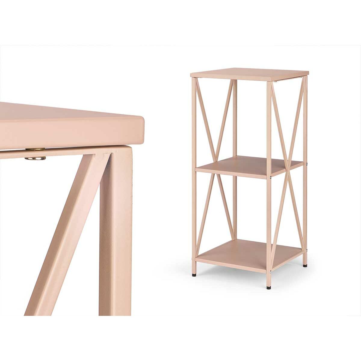 Shelves Gift Decor Brown Metal 33 x 33 x 75 cm