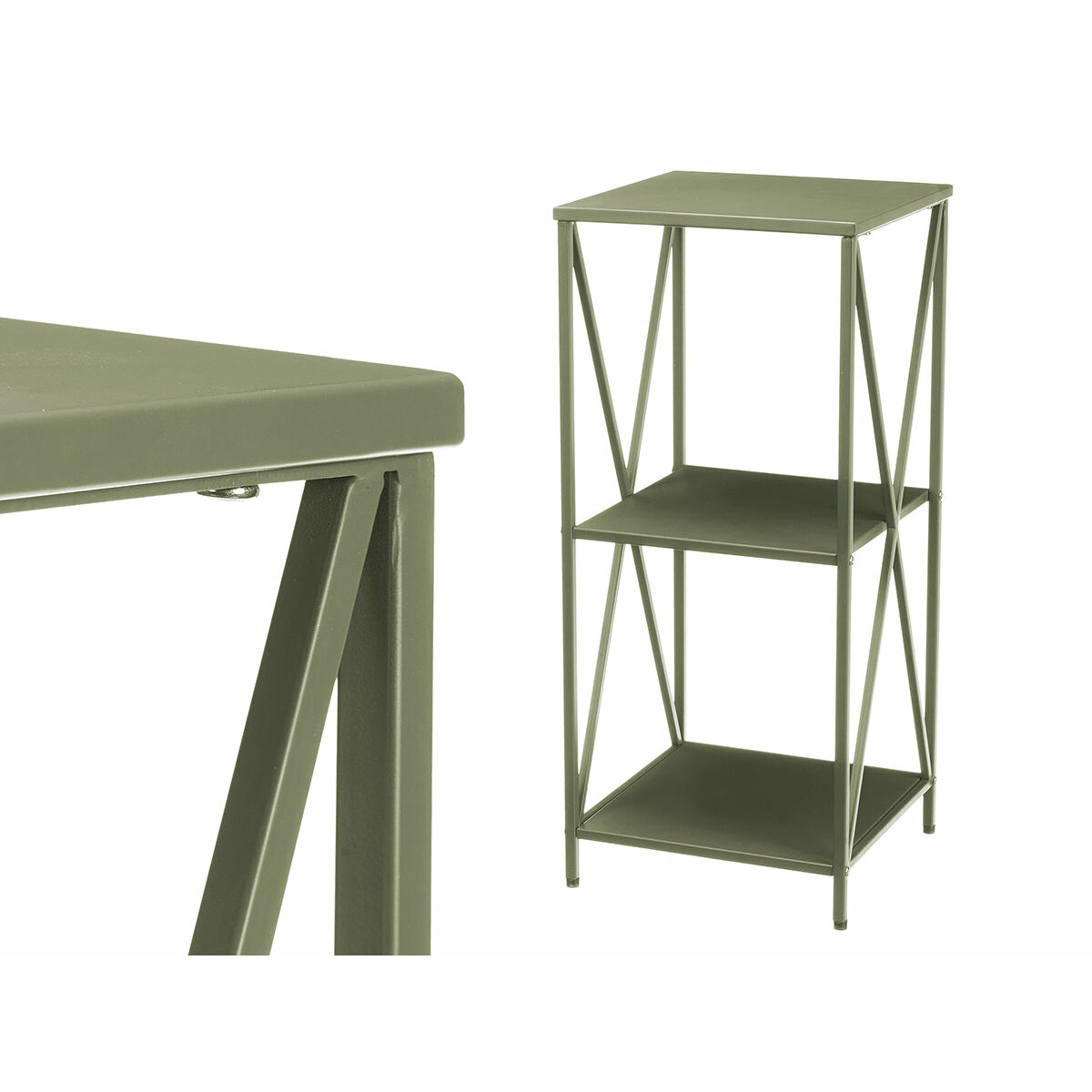 Shelves Gift Decor Green Metal 33 x 33 x 75 cm